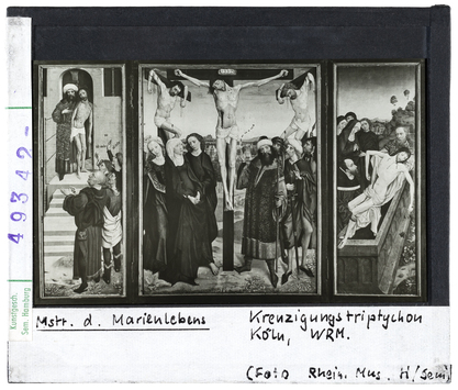 Vorschaubild Meister des Marienlebens: Triptychon mit Kreuzigung, Ecce Homo und Grablegung. Köln, Wallraf-Richartz-Museum 